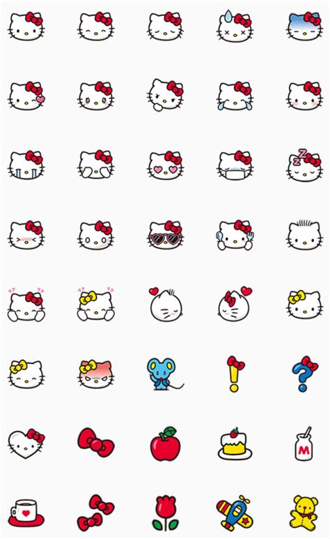 long-press to collect multiple emojis. . Hello kitty small emoji